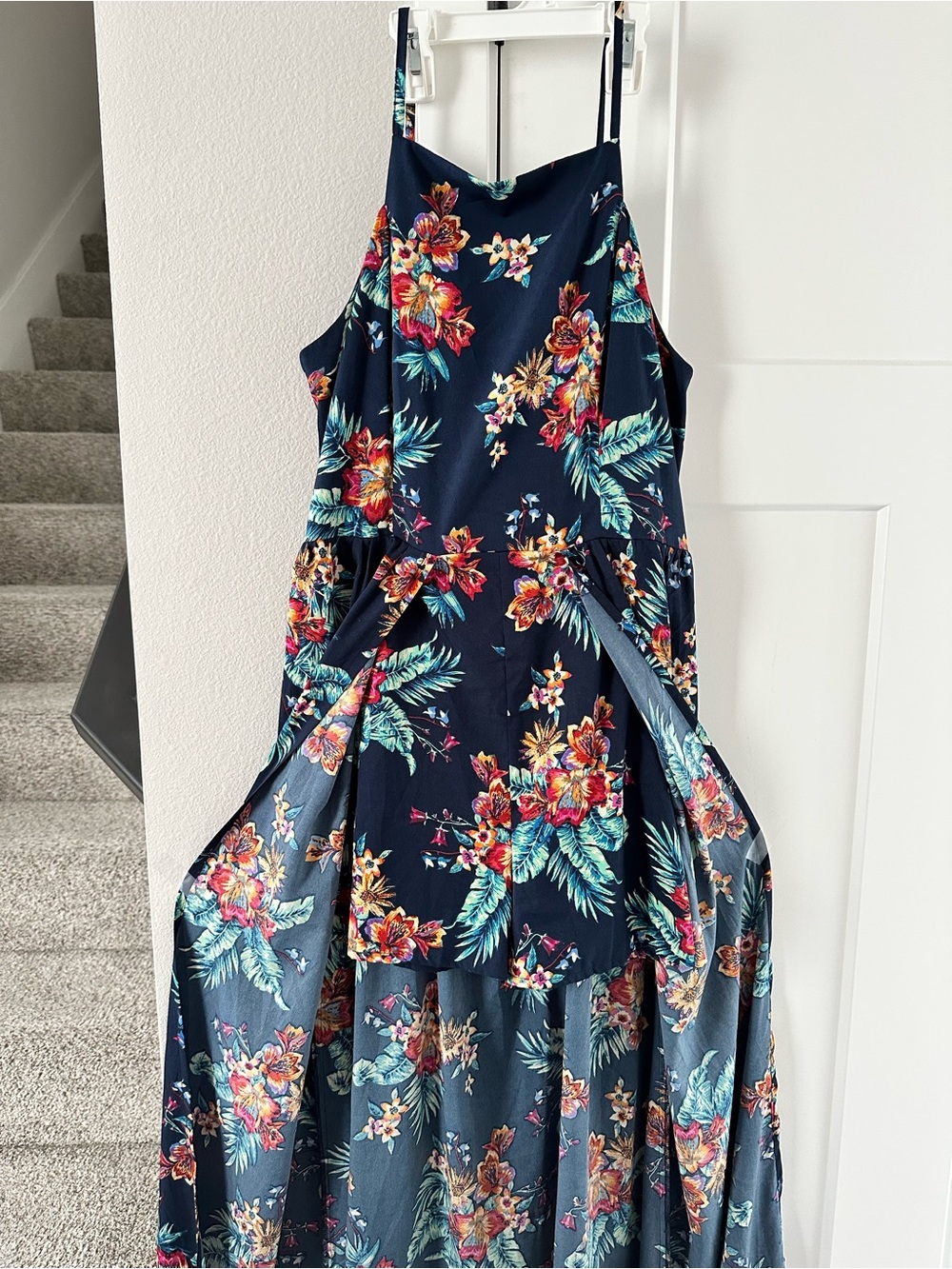 Band of Gypsies Navy Floral Romper Maxi Dress
